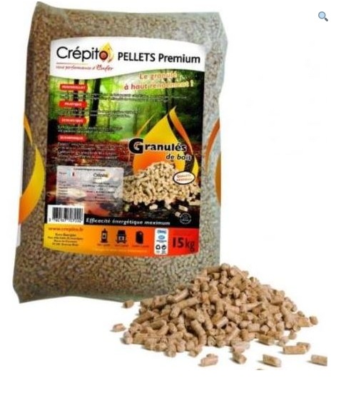 granules de bois crepito (palette de 72 sacs 1080kg) granules de bois crepito (palette de 72 sacs 1080kg)